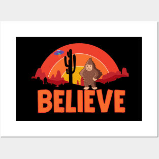 Bigfoot UFO Believe Conspiracy Theory Posters and Art